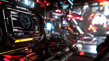 A computer monitor displays a brain scan. generated using AI