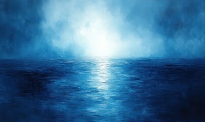 Fototapeta premium Serene Abstract Blue Gradient Background with Glossy Finish and Diffused Light