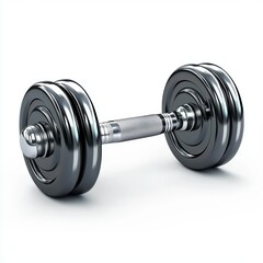 Naklejka premium dumbbell with metallic reflections, isolated on white