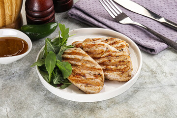 Grilled turkey breast fillet steak