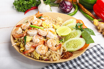 Asian cuisine frien rice with shrimps