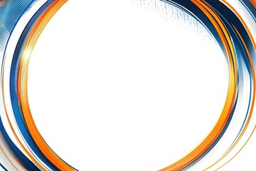 Abstract Circular Design: Vibrant Blue and Orange Swirls on Pristine White Background. Perfect for modern websites, branding, tech presentations, digital art projects, graphic design elements,        
