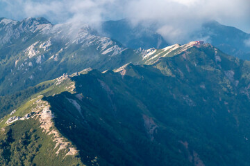 北アルプス大天井岳より表銀座縦走路を望む（燕岳・燕山荘）