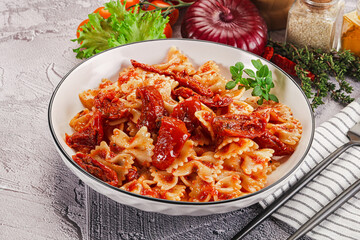 Italian pasta with dry tomato