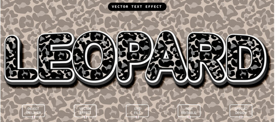 Leopard 3d Text effect vector editable