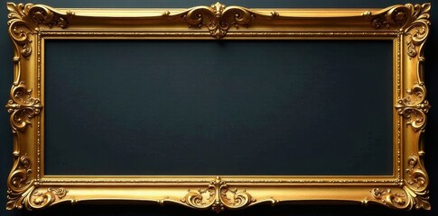 Intricate gold frame with swirling scrollwork, acanthus leaf details, gilded, ornate