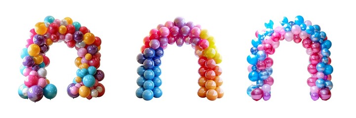 Obraz premium Arch from balloons set isolated on transparent background. PNG. Generated AI