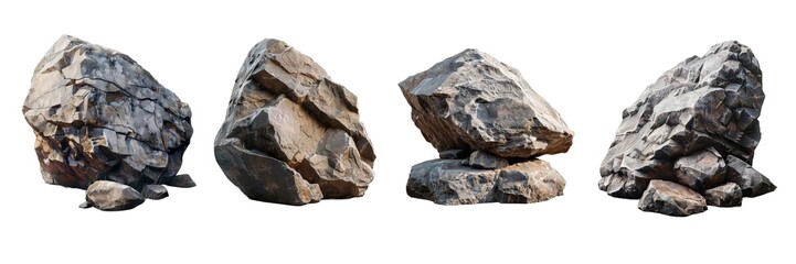 Stone set isolated on transparent background. PNG. Generated AI