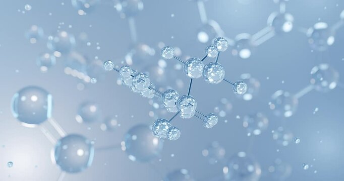 Octopamine, rotating 3D model of neurohormone, seamless looped video