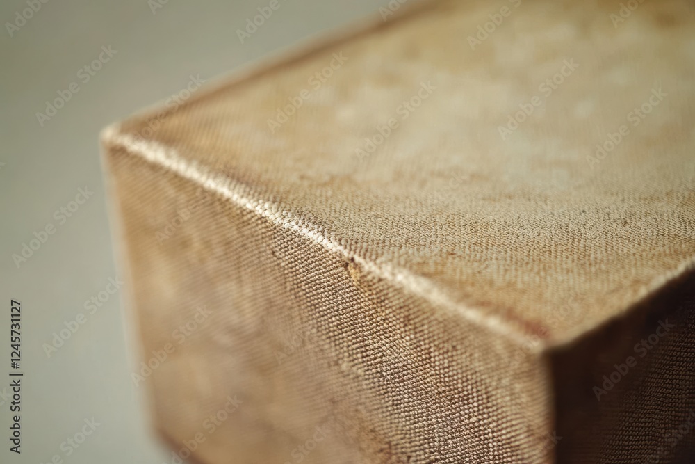 Poster Textured close-up of a fabric-covered object showing intricate details in light and shadow