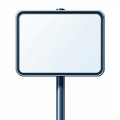 Fototapeta premium Blank Square Road Sign Empty Signage Metallic Signpost White Background Mockup Templa