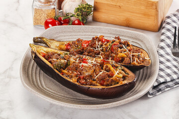Baked eggplant with minced meat