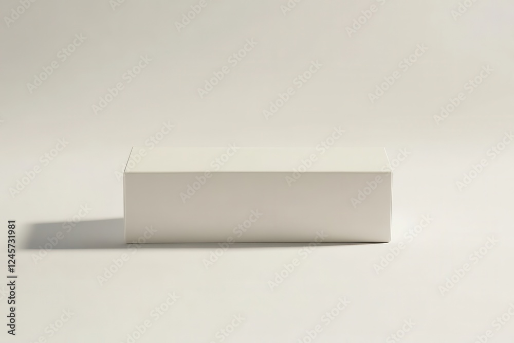 Aufkleber blank white box placed on a neutral background showcasing simplicity and versatility for various use