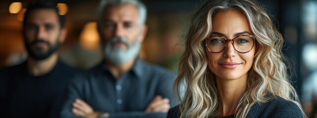 Obraz premium Confident Diverse Team of Asian Employees Posing Together in Modern Workplace