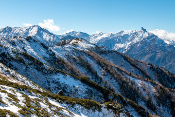 冬の北アルプス燕岳にて 槍ヶ岳・穂高岳・大天井岳03