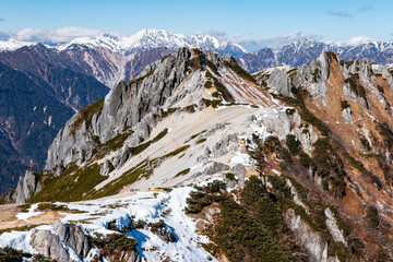 冬の北アルプス燕岳より 北燕岳・立山・劔岳