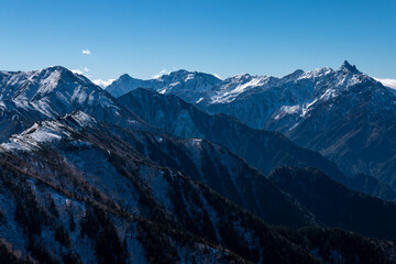 冬の北アルプス燕岳にて 槍ヶ岳・穂高岳・大天井岳