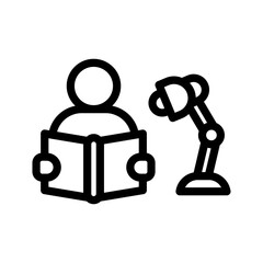 27 studying line icon illustration vector graphic