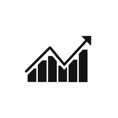 Stock market growth icon vector sign