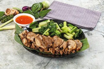 Asian cuisine Baked duck breast