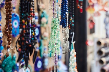 Various souvenirs made of stones.