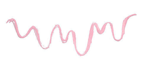 Colored pencil, pink color line, isolated on transparent background.