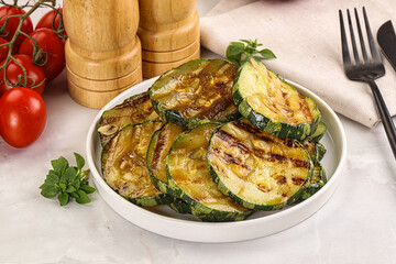 Vegan cuisine Grilled zucchini slices