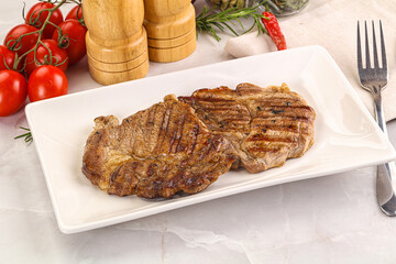 Grilled pork neck sirloin steak