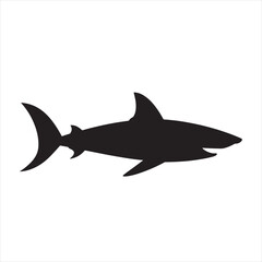 Fototapeta premium Minimalist Black Silhouette Shark Vector for Branding