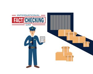 International Fact Checking day. Template for background, banner, card, poster.