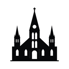 Fototapeta premium church silhouette vector illustration