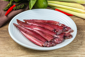 Raw fresh squids for cooking