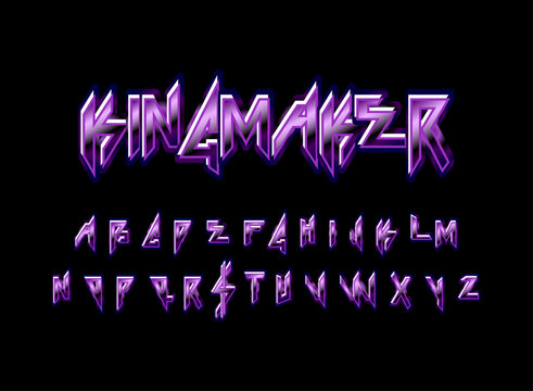 3d metallic chrome metal gothic and futuristic kingmaker text effect