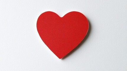 Obraz premium The image presents a striking contrast with the vibrant red heart placed against a white background. The simplicity of the composition emphasizes the bright color and the traditional symbolism of love