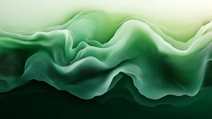 Obraz premium Abstract Swirling Waves in Green Tones