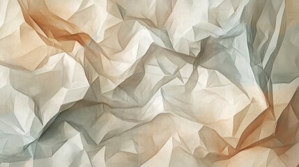 Fototapeta premium Natural crumpled paper background that blends realism and abstraction. Light and shadow blend subtly with crisp texture. Perfect for creative projects, adding an artistic and realistic feel to designs