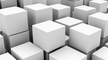 White cubes in abstract geometric pattern