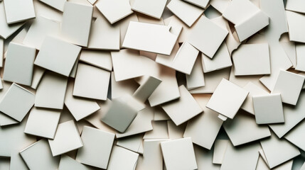 Abstract white squares scattered randomly
