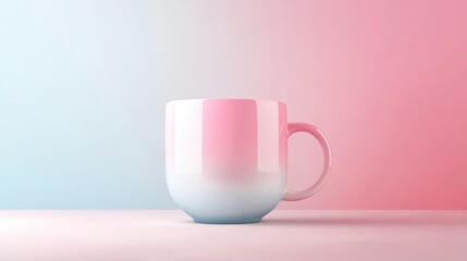 Fototapeta premium Stylish pastel mug on a colorful background.