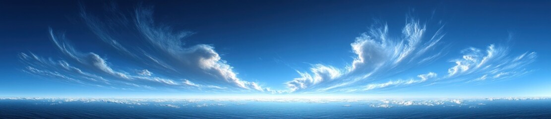 Obraz premium Vibrant Sky with Wispy Clouds in Impressionist Style
