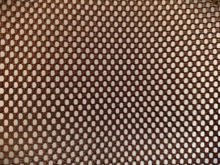 Brown mesh fabric used for making clothes or bags.
