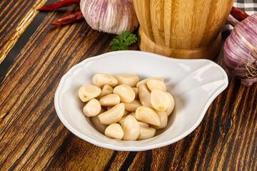Tasty aroma marinated garlic cloves