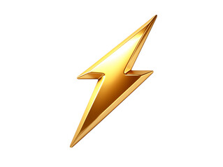 Dynamic Golden Lightning Bolt Symbol Representing Energy Power and Electricity in Graphics