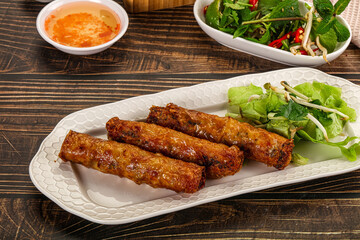 Fried Vietnamese spring roll with special sauce