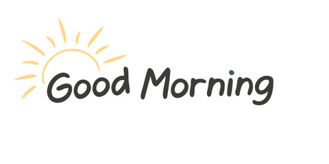 beautiful text Good morning on a transparent background