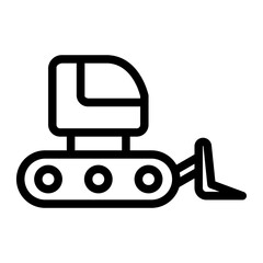 Bulldozer Line Icon