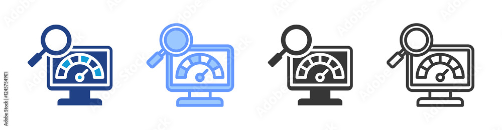 Aufkleber Performance Monitoring icon set multiple style collection