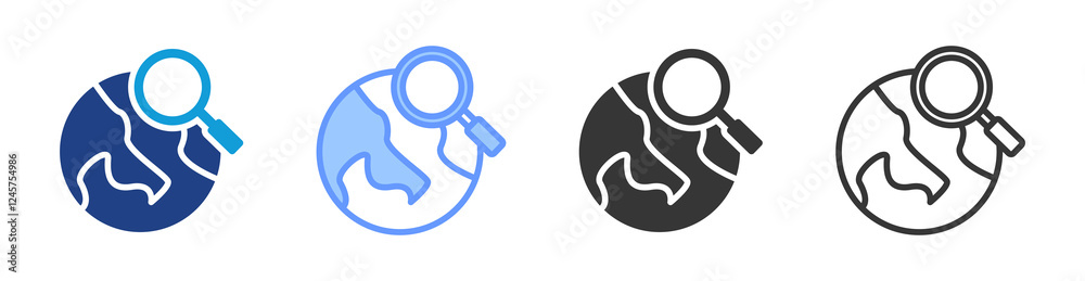 Poster Real World icon set multiple style collection