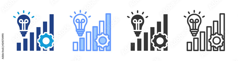 Aufkleber operational insight icon set multiple style collection