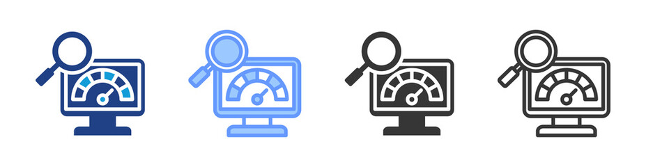 Performance Monitoring icon set multiple style collection